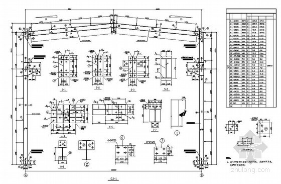 钢结构组织架构图资料下载-某钢结构厂房刚架构造详图