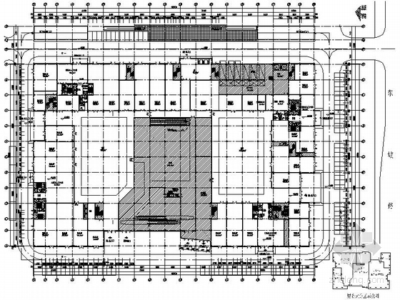 [安徽]现代风格大型商业综合体建筑施工图-现代风格大型商业综合体建筑平面图