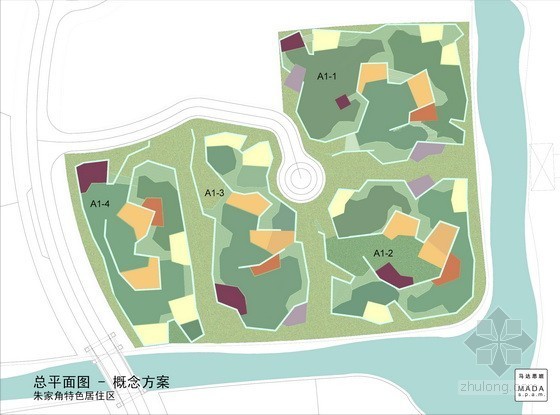 某特色居住区中式住宅建筑方案文本（MADA作品）-总平面图