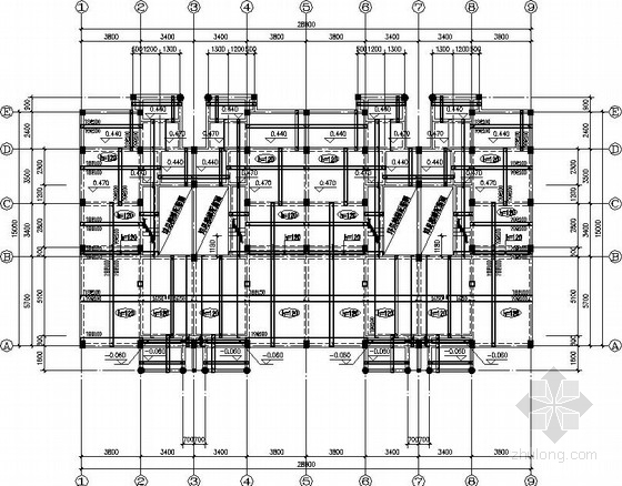 3层双栋的别墅施工图资料下载-3层框架别墅结构施工图