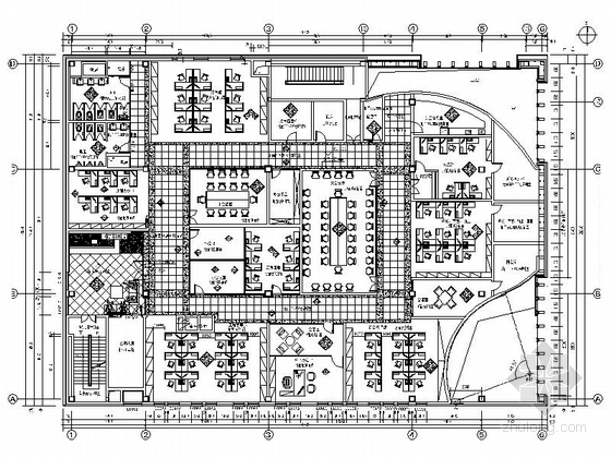 办公空间档案室案例资料下载-[沈阳]5A智能化超高层办公楼现代办公空间装修施工图