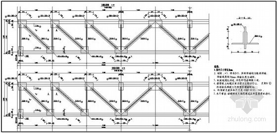 网架网壳管桁架设计资料下载-桁架设计通用图