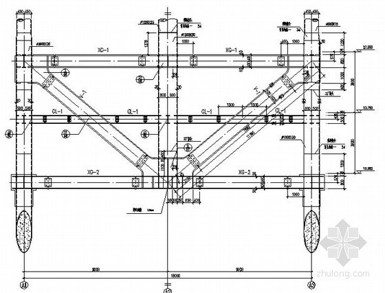 吊顶钢架转换桁架资料下载-转换钢桁架节点构造详图