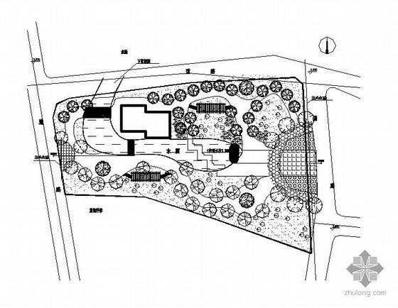 小区景观绿化立面图cad资料下载-某公共绿地景观平立面图
