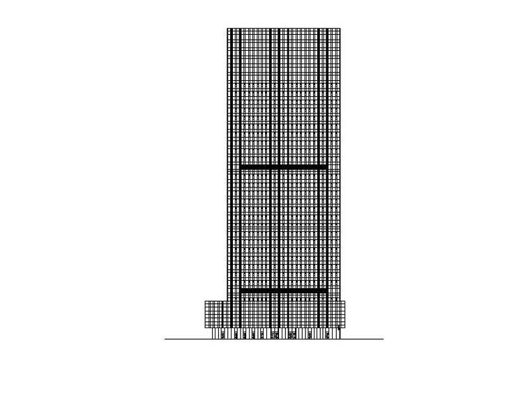 [合集]3套超高层核心筒结构办公楼建筑施工图-3套超高层核心筒结构办公楼建筑立面图