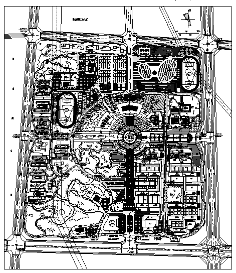 40套大学校园规划总平面图CAD方案图纸_5