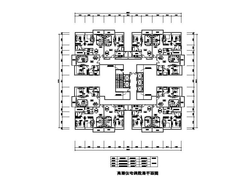 [深圳]高层现代风格退台式住宅建筑设计方案文本（含CAD）-高层现代风格退台式住宅建筑平面图