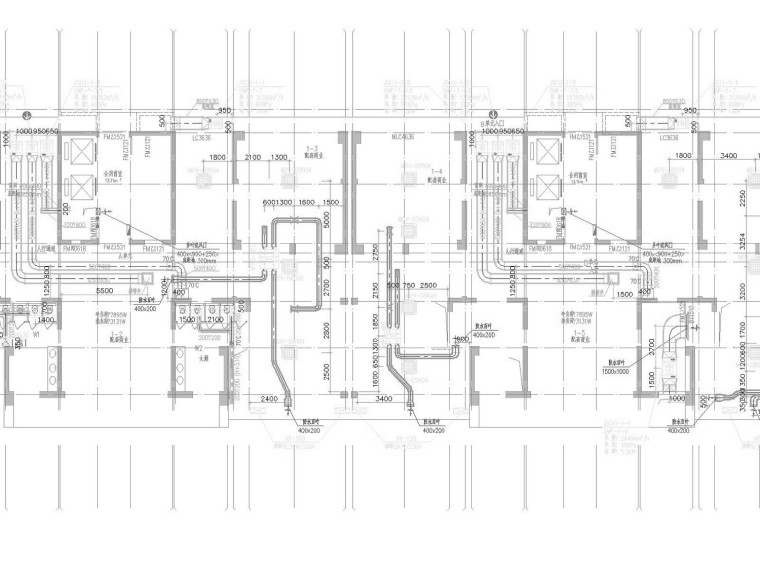 12层商业住宅设计资料下载-[贵州]高层商业住宅综合楼空调通风及防排烟系统设计施工图(机房)