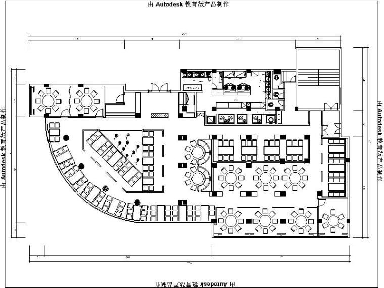 主题餐厅su资料下载-[福州]混搭风格主题餐厅室内设计施工图（含效果图）