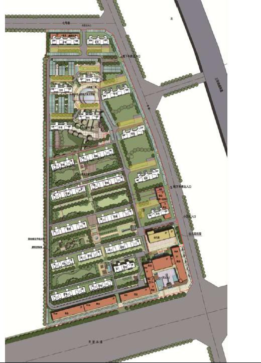 [沈阳]现代风格塔式住宅楼建筑设计方案文本（16年最新）-现代风格塔式住宅楼建筑总平面图