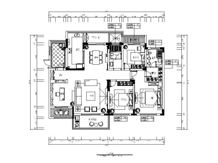 CAD施工结构整套资料下载-[安徽]合肥整套样板房CAD施工图（含效果图）