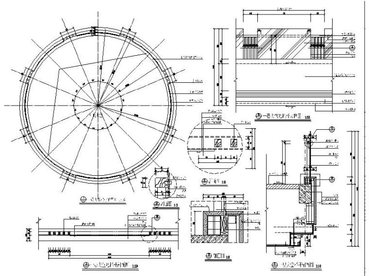 环形钢结构设计详图资料下载-大堂环形栏杆详图