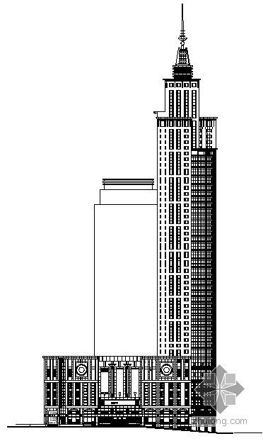 凯悦酒店CAD图资料下载-[重庆]某凯悦大酒店建筑结构施工图（A、B两塔楼及裙房）