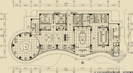 海南白金海岸住宅商业资料下载-现代风格黄金海岸销售中心设计方案图