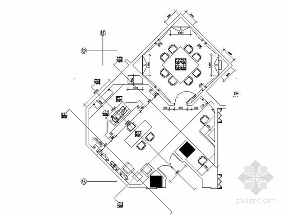 商务中心室内景观资料下载-[大连]品牌酒店商务中心室内设计图