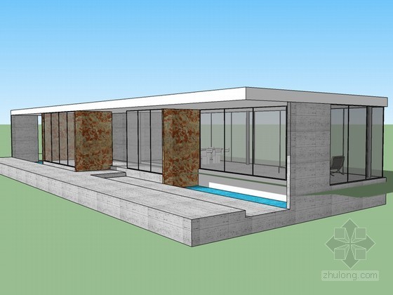现代豪华住宅模型资料下载-现代大气住宅SketchUp模型下载