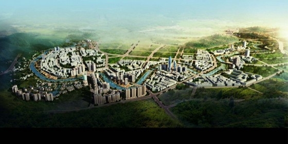 [四川]人性化城市滨水公共空间设计方案-鸟瞰图 