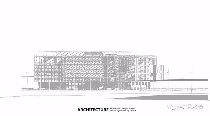 高清建筑手绘线稿资料下载-建筑设计表达系列：彩色线稿图的套路