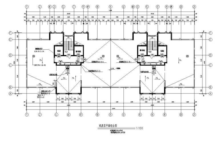 [宁夏]高层剪力墙结构住宅建筑施工图（含多栋住宅楼）-高层剪力墙结构住宅建筑平面图