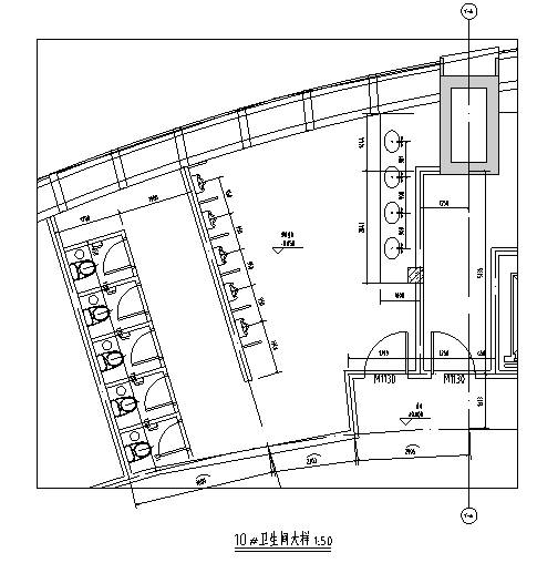 [江苏]某文化度假酒店建筑方案（含结构图，模型）-卫生间大样图