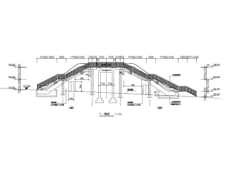 钢结构天桥图纸资料下载-儿童医院钢结构人行天桥建筑结构施工图