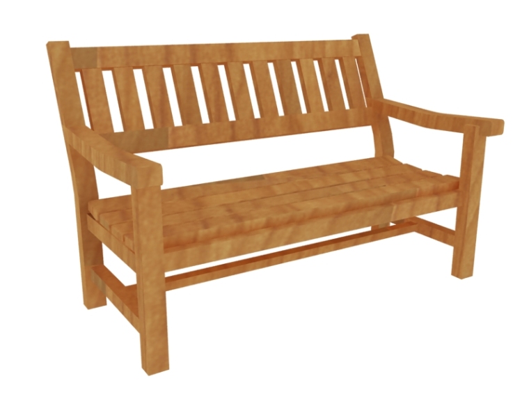 木制长椅3D模型下载-木制长椅