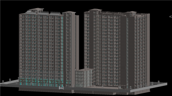 [陕西]西北大学学生公寓楼项目BIM技术应用全过程-土建模型