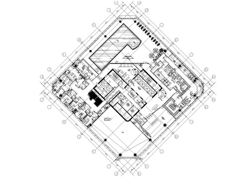 [广东]惠州CCD--富力万丽酒店公共区域CAD施工图（附效果图）-30F泳池水疗总平面