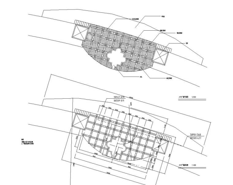 [北京]翠海明珠居住区全套景观施工图设计（园建CAD）-入口广场平面图