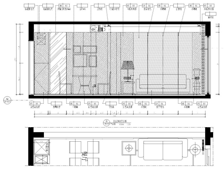 [郑州]郑东新区森林半岛精装样板间施工图设计（附效果图）-餐厅立面图