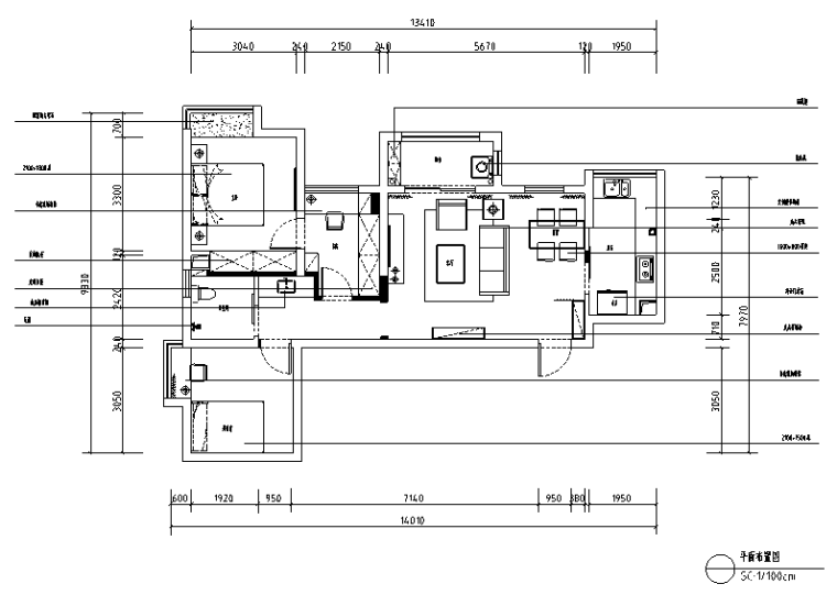 10平米卧室装修效果资料下载-[湖北]欧式田园风格100平米套房住宅设计施工图（附效果图）