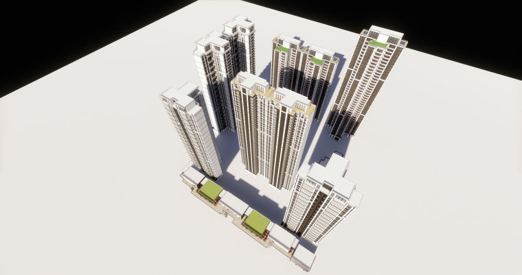 [四川]成都知名地产居住区现代商业+高层住宅模型设计-H 1
