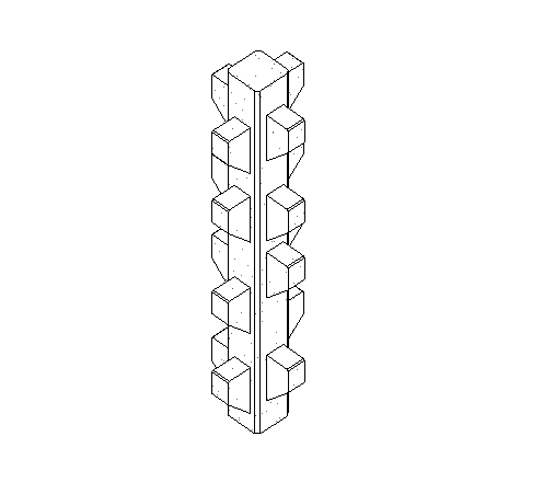 预制混凝土柱斜撑资料下载-预制-带多层牛腿的矩形柱