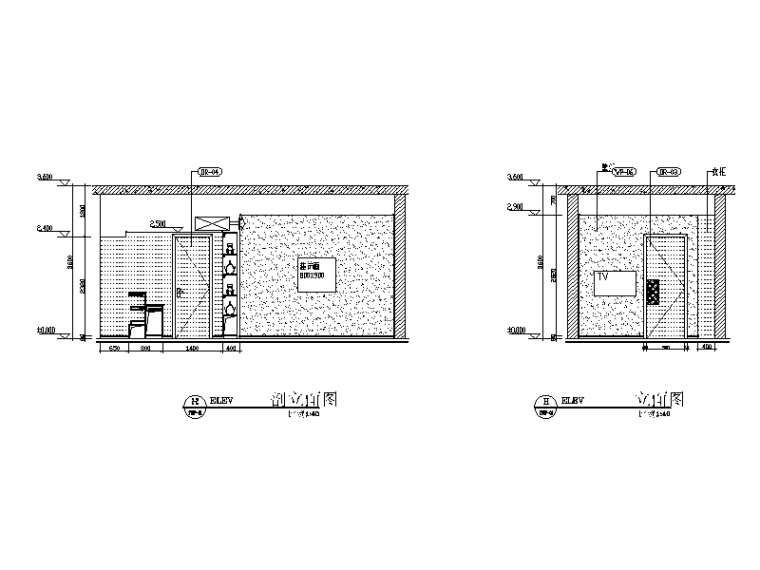 [河南]新中式大酒店中餐厅设计CAD施工图（含效果图）-【河南】新中式大酒店中餐厅设计CAD施工图（含效果图）立面图