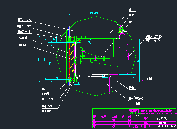 幕墙节点CAD图资料下载-大连城市广场双层幕墙节点图