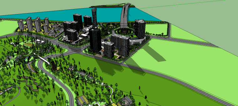 安康未来城市规划设计建筑SU模型-微信截图_20181026171314