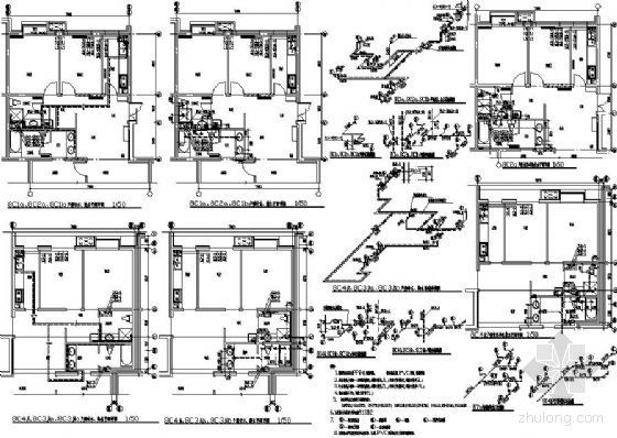 给排水大样图集资料下载-北京某建筑户型单元给排水大样图