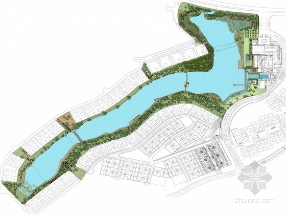 泳池儿童戏水池资料下载-[深圳]东方式奢华住宅及内湖景观规划方案