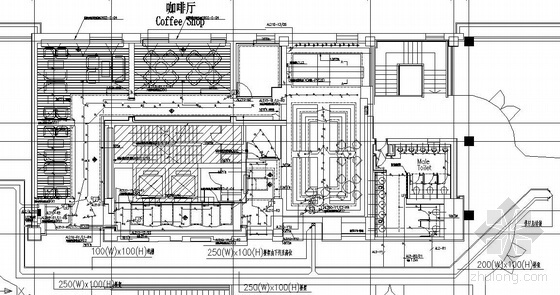 咖啡厅CAD全套图纸资料下载-某商场咖啡厅电气图纸
