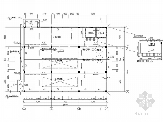 垃圾填埋场反渗透车间建筑结构图-反渗透车间平面图