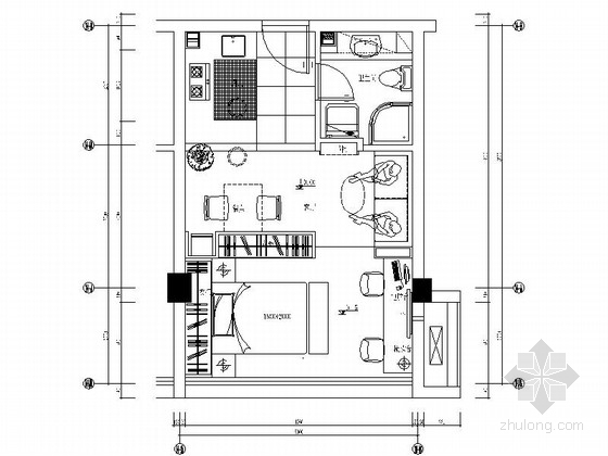 苏州单身公寓装修资料下载-[苏州]某住宅区单身公寓室内装修施工图