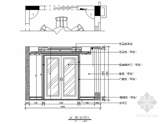[武汉]国家级体育生态豪宅区豪华三层别墅CAD装修施工图餐厅立面图 