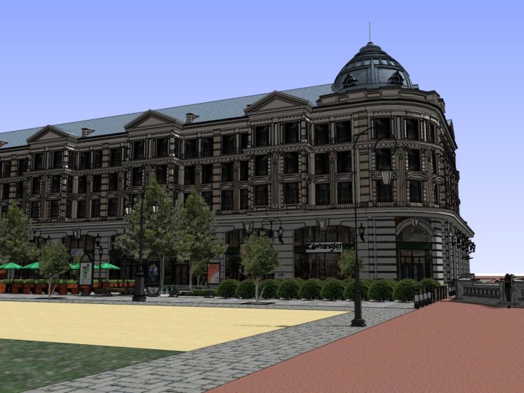 商业街西方新古典风格4层建筑设计（su模型）-20150730_171145_705
