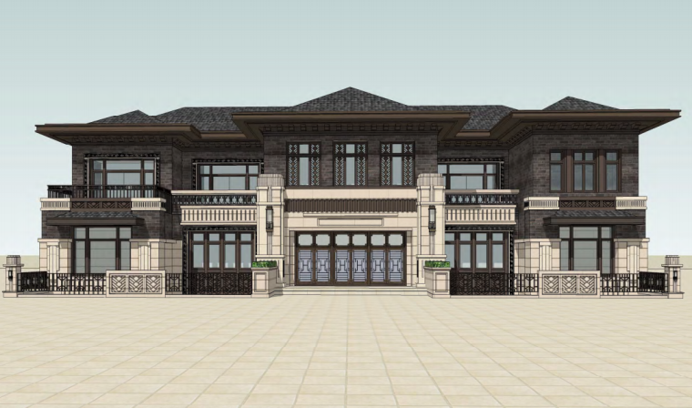 [江西]南昌新中式大型别墅区规划与建筑设计文本+施工图+SU模型-2