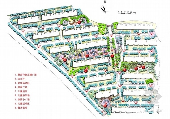 小区环境老年活动资料下载-[安徽]莫奈印象主题小区组团环境景观方案扩初设计