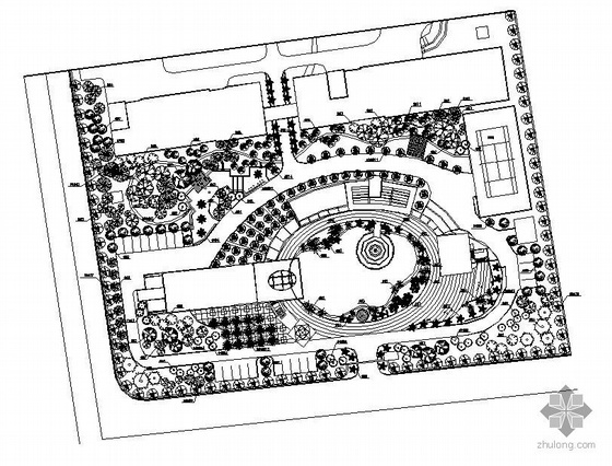 厂区绿化图CAD资料下载-厂区绿化设计乔木配置平面图