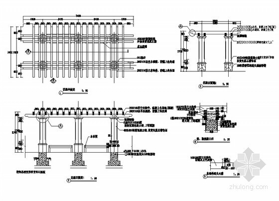 花架景观施工详图资料下载-景观花架施工详图