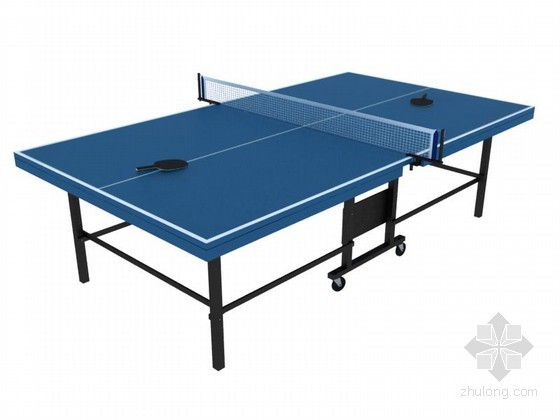 乒乓球台su模型资料下载-蓝色乒乓球台3D模型下载