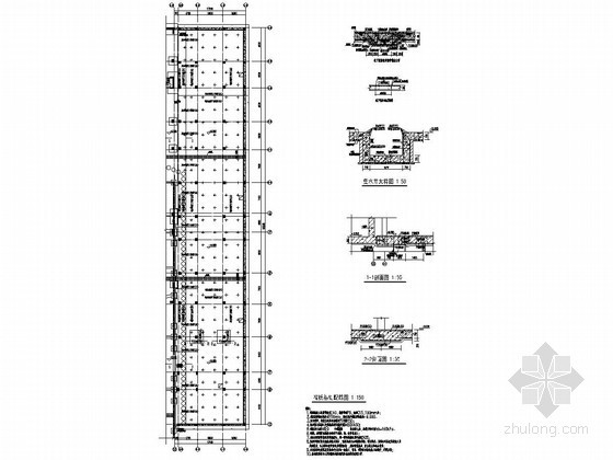 大厦抗拔锚杆及筏板基础结构图-筏板基础图 