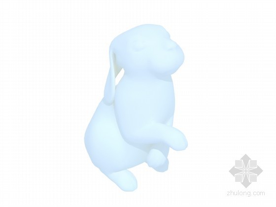 小景雕塑SU模型资料下载-兔子雕塑3D模型下载